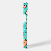 Kawaii Aesthetic iPhone Case – Teal Background iPhone Hoesje (Rechterkant)