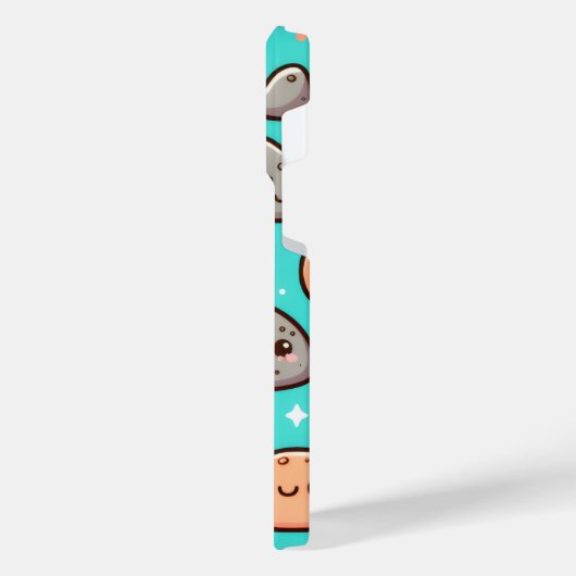 Kawaii Aesthetic iPhone Case – Teal Background iPhone Hoesje (Linkerkant)