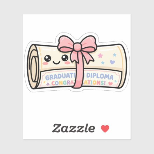 Kawaii Afstudeerdiploma Rol Lint Cute Sticker (Vel)