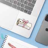 Kawaii Afstudeerdiploma Rol Lint Cute Sticker (Laptop met iPhone)