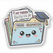 Kawaii Afstudeerthesis Map PFE Sticker (Voorkant)