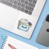 Kawaii Afstudeerthesis Map PFE Sticker (Laptop met iPhone)