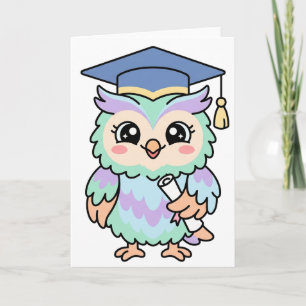 Kawaii Afstudeeruil Schattig Wijze Afgestudeerde Kaart