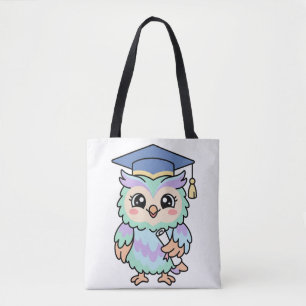 Kawaii Afstudeeruil Schattige Wijze Afgestudeerde Tote Bag