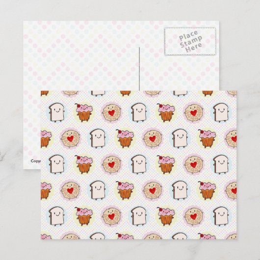 Kawaii Aftermiddag Tea Briefkaart (Voorkant / Achterkant)