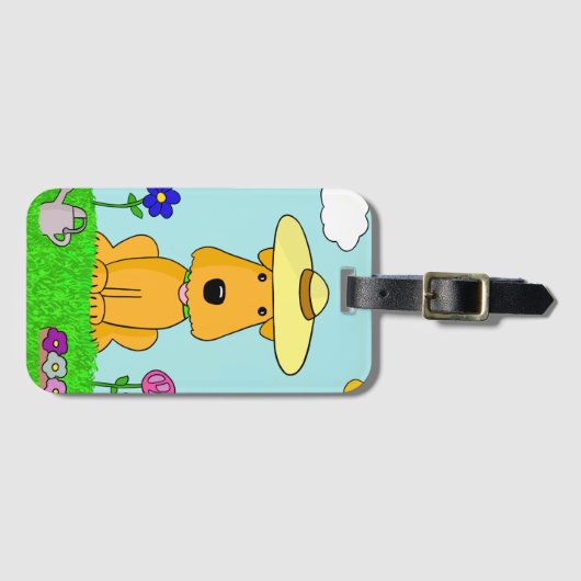 Kawaii Airedale Puppy Dog in het Bagagelabel van d (Voorkant (horizontaal))