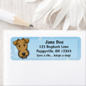 Kawaii Airedale Terrier Etiket (Insitu)