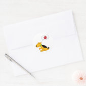 Kawaii Airedale Terrier Hond Denken aan een appel Ronde Sticker (Envelop)