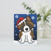 Kawaii Akita Christmas Postcard Feestdagenkaart (Staand voorkant)
