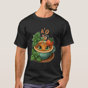 Kawaii Alfabetsoep met Cute Ogen en Kruiden T-shirt