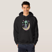 Kawaii Alien Drinkt Bubble Tea Pastel Goth Maan Hoodie (Voorkant volledig)