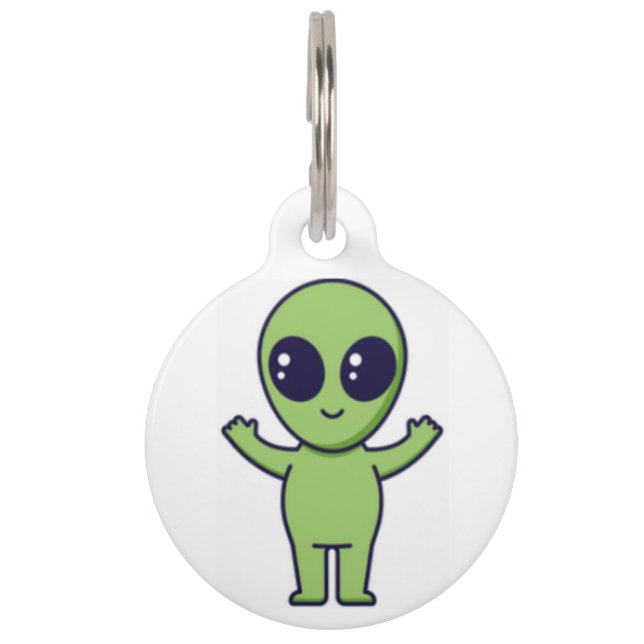 Kawaii Alien Huisdierpenning (Voorkant)