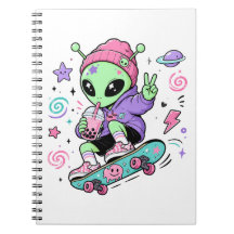 Kawaii Alien Skater Bubble Tea Ontwerp