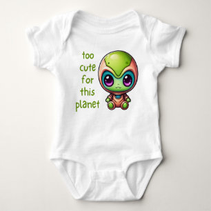 Kawaii Alien Te Schattige voor dit Planet Baby sho Romper