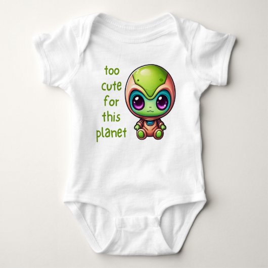 Kawaii Alien Te Schattige voor dit Planet Baby sho Romper (Voorkant)