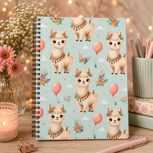 Kawaii Alpaca Bloemendagboek Notitieboek