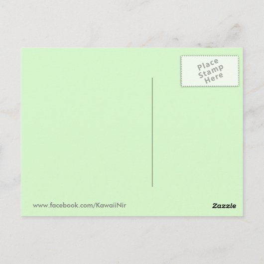 Kawaii alpaca briefkaart (Achterkant)