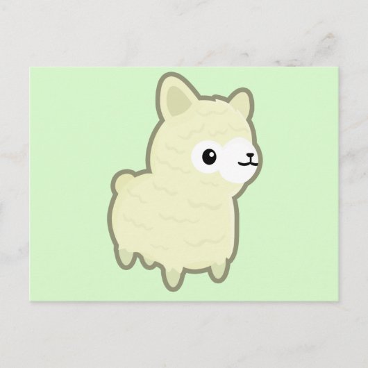 Kawaii alpaca briefkaart (Voorkant)