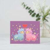 Kawaii Alpaca Friends Briefkaart (Staand voorkant)