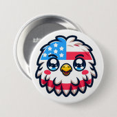 Kawaii American Eagle Ronde Button 7,6 Cm (Voorkant /achterkant)