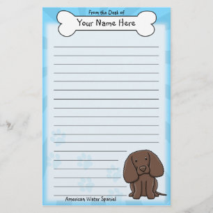 Kawaii American Water Spaniel Stationery Briefpapier