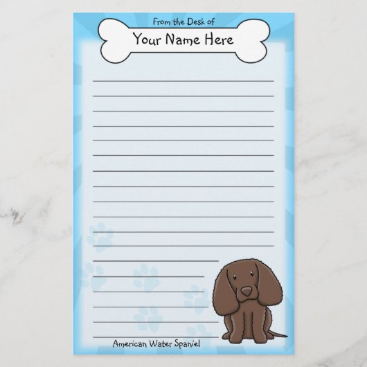 Kawaii American Water Spaniel Stationery Briefpapier (Voorkant)
