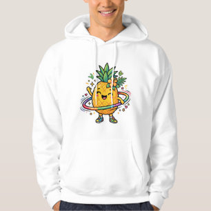 Kawaii Ananas Hula Hoop Mooie Tropische Sticker Hoodie