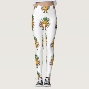 Kawaii Ananas Hula Hoop Mooie Tropische Sticker Leggings