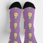 Kawaii Ananas Patroon - Geel Fun Tropical Sokken (Top)