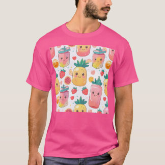 Kawaii ananassap dozen Sweet Fruit Patroon T-shirt