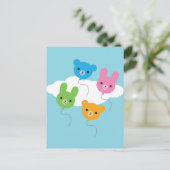 Kawaii Animal Balloons Briefkaart (Staand voorkant)