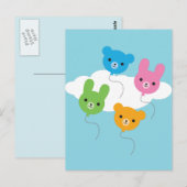 Kawaii Animal Balloons Briefkaart (Voorkant / Achterkant)