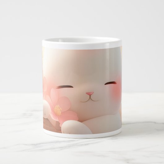 "Kawaii Animal Coffee Mok – Schattige Blush Cat De (Voorkant)