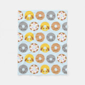 Kawaii Animal Donuts Fleece Deken (Voorkant)