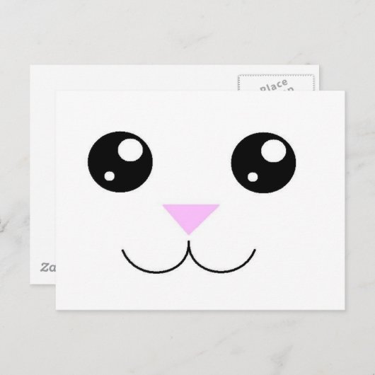 Kawaii Animal Face Briefkaart (Voorkant / Achterkant)