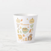 Kawaii Animal Latte Mok – Aangepaste naam Schattig (Voorkant)
