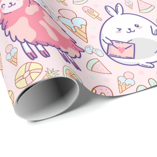 Kawaii Animals Cadeaupapier (Rol Hoek)