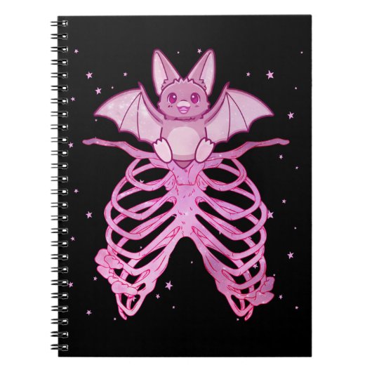 Kawaii Anime Animal Pastel Gothic Bat Notitieboek (Voorkant)