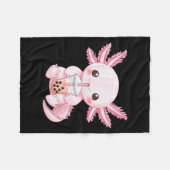 Kawaii Anime Axolotl Boba  Fleece Deken (Voorkant (Horizontaal))