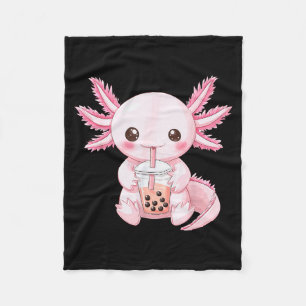 Kawaii Anime Axolotl Boba  Fleece Deken