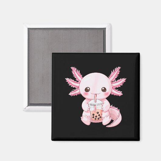 Kawaii Anime Axolotl Boba  Magneet (Voorkant / Achterkant)