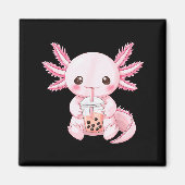 Kawaii Anime Axolotl Boba  Magneet (Voorkant)