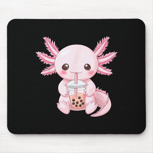 Kawaii Anime Axolotl Boba Muismat (Voorkant)