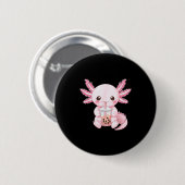 Kawaii Anime Axolotl Boba Ronde Button 5,7 Cm (Voorkant /achterkant)