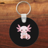 Kawaii Anime Axolotl Boba  Sleutelhanger (Voorkant)
