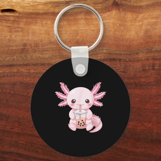 Kawaii Anime Axolotl Boba  Sleutelhanger (Voorkant)
