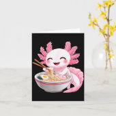 Kawaii Anime Axolotl Ramen  Kaart (Gele Bloem)