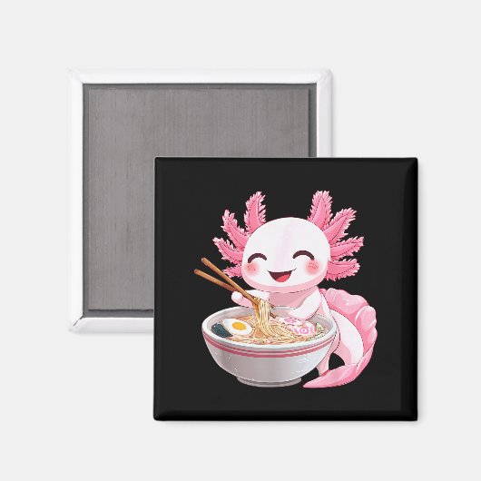 Kawaii Anime Axolotl Ramen  Magneet (Voorkant / Achterkant)