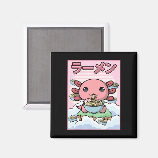 Kawaii Anime Axolotl Ramen Noodle Women Mannen Boy Magneet (Voorkant / Achterkant)
