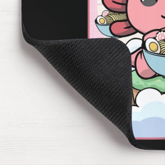 Kawaii Anime Axolotl Ramen Noodle Women Mannen Boy Muismat (Hoek)